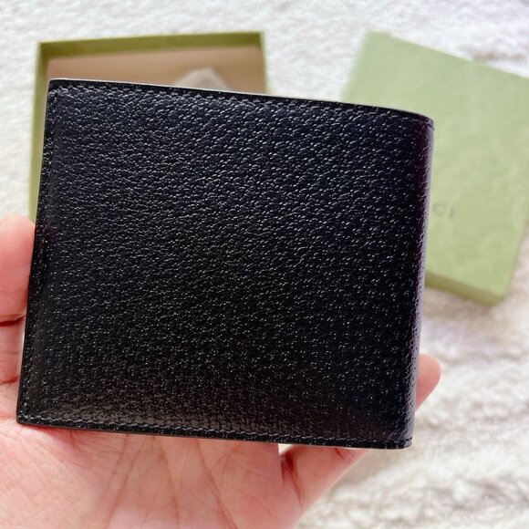 GUCCI G Logo Mens MOTIF BLACK LEATHER BIFOLD WALLET 739358 1AAJA 1193 -Authentic - Picture 3 of 6